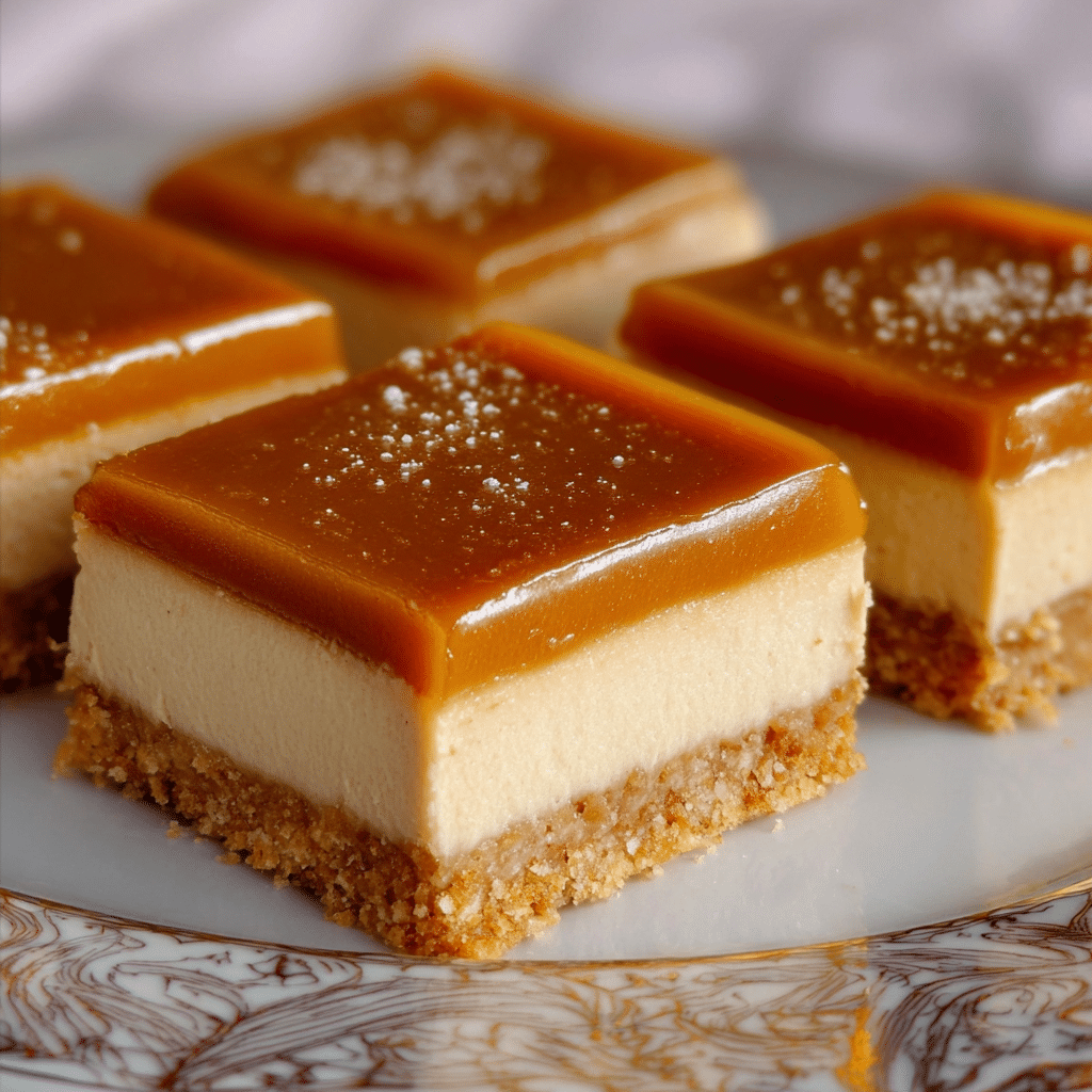 Easy Swirled Dulce de Leche Cheesecake Bars Recipe - Recipe Image