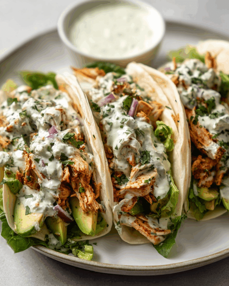 Shredded Chicken Tacos with Creamy Chimichurri Sauce Recipe