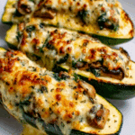 Spinach, Mushroom, and Ricotta Stuffed Zucchini Recipe