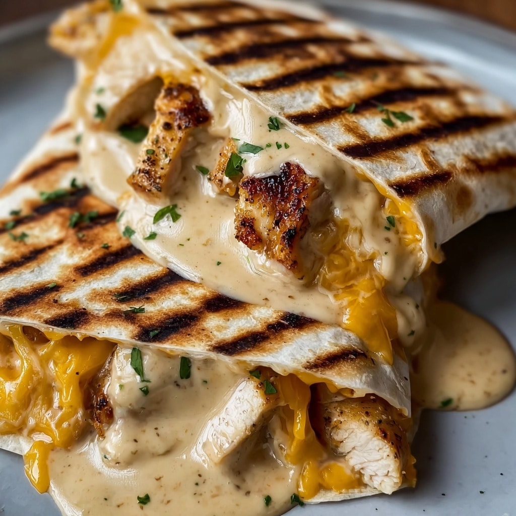 The Best Cheesy Garlic Chicken Wraps Recipe - Recipe Image