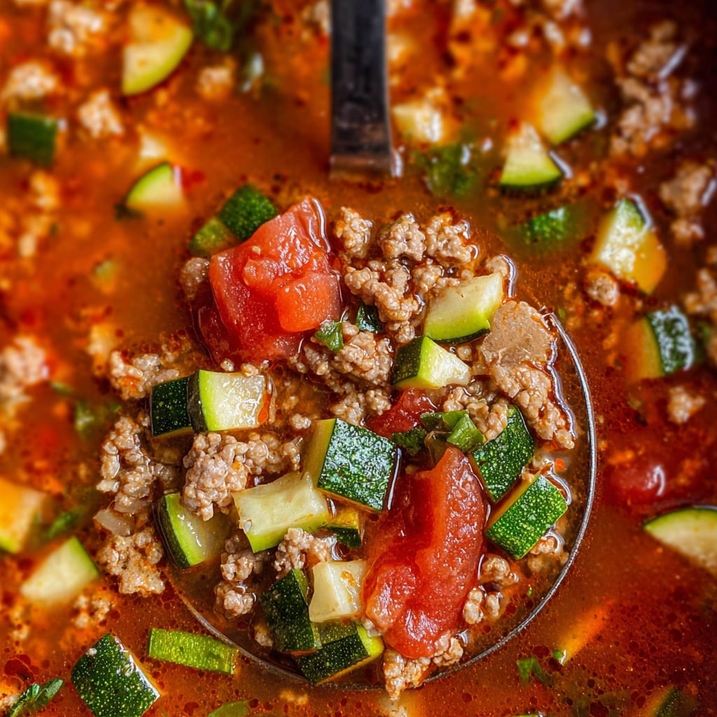 HEALTHY ZUCCHINI TOMATO ITALIAN SAUSAGE SOUP Recipe - Recipe Image