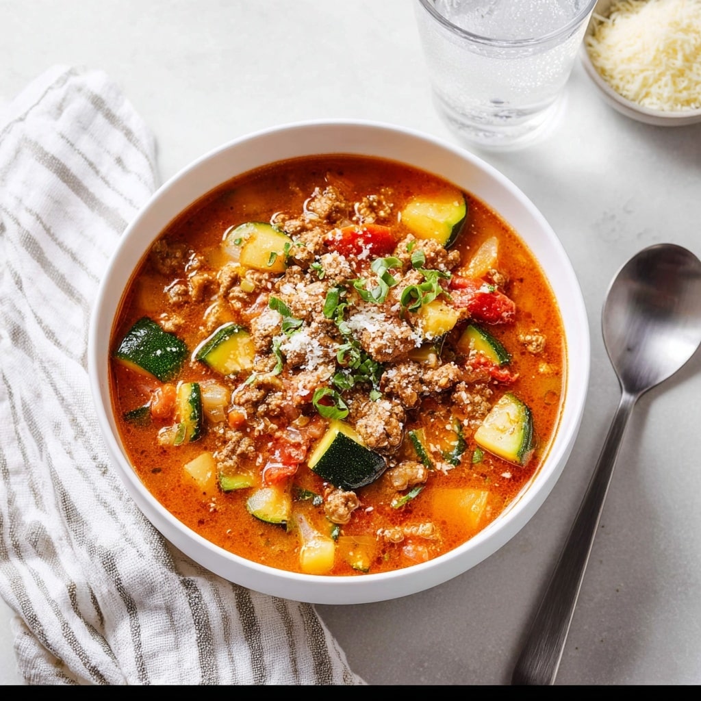 HEALTHY ZUCCHINI TOMATO ITALIAN SAUSAGE SOUP Recipe - Recipe Image