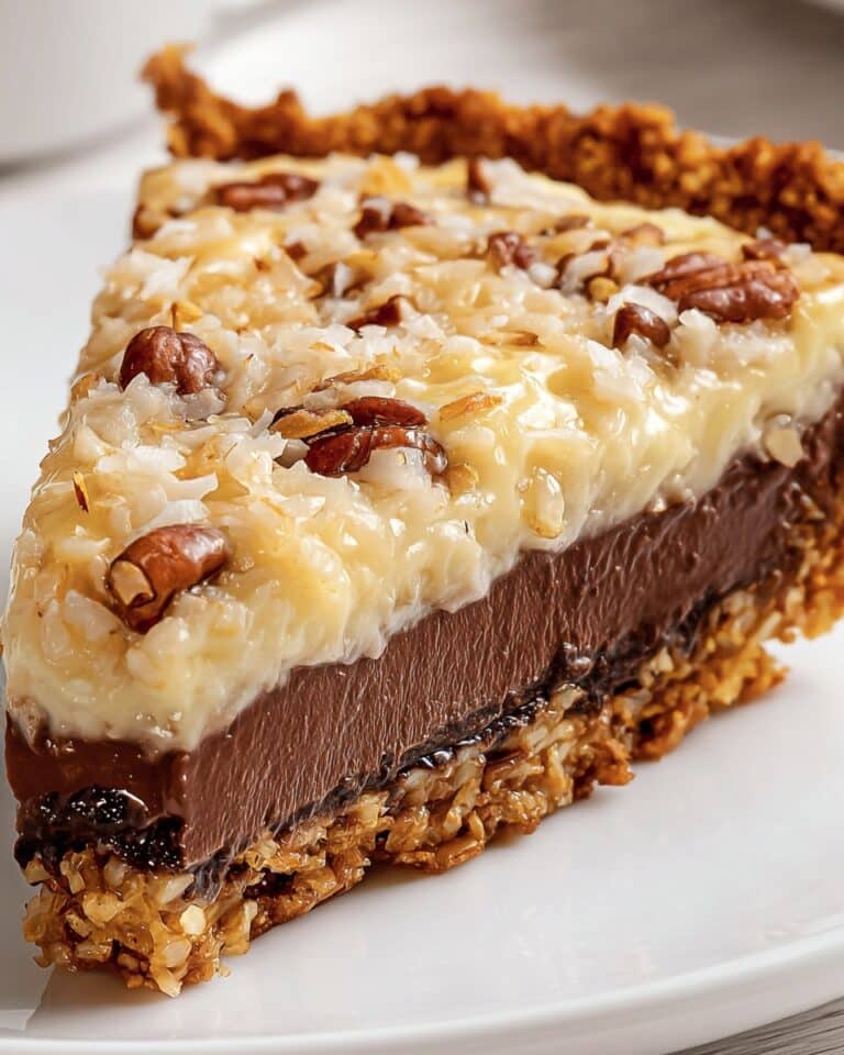 no-bake german chocolate pie with coconut pecan topping Recipe