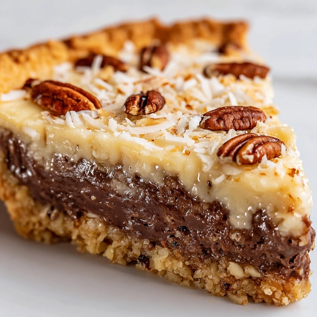 no-bake german chocolate pie with coconut pecan topping Recipe - Recipe Image