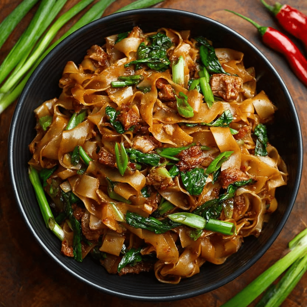 Street Style Thai Drunken Noodles Recipe - Recipe Image
