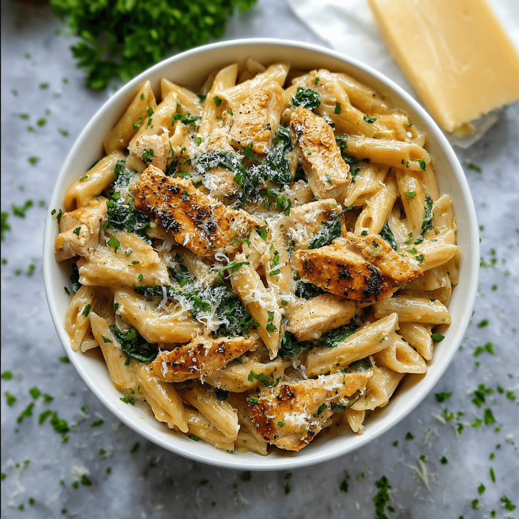Garlic Parmesan Chicken Pasta Recipe - Recipe Image