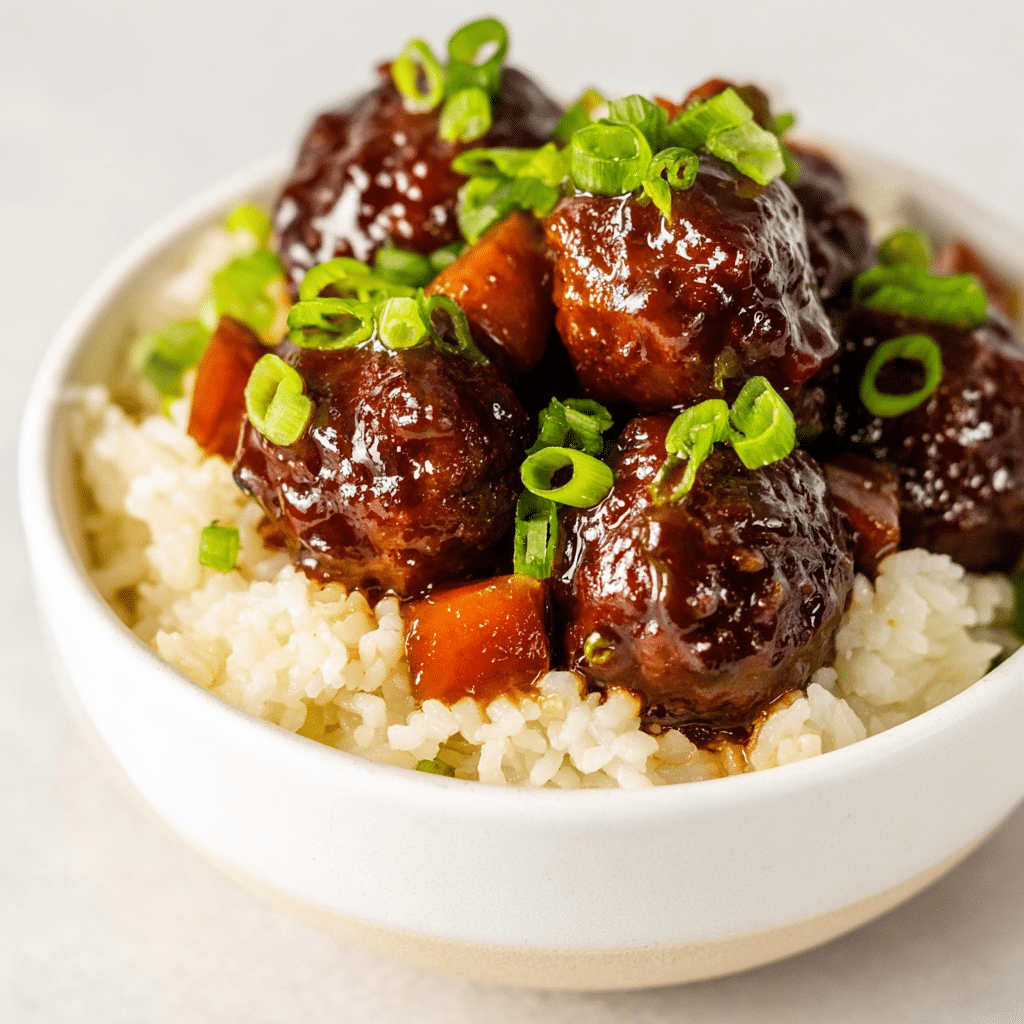 3 Ingredient Slow Cooker Pineapple Teriyaki Meatballs Recipe - Recipe Image