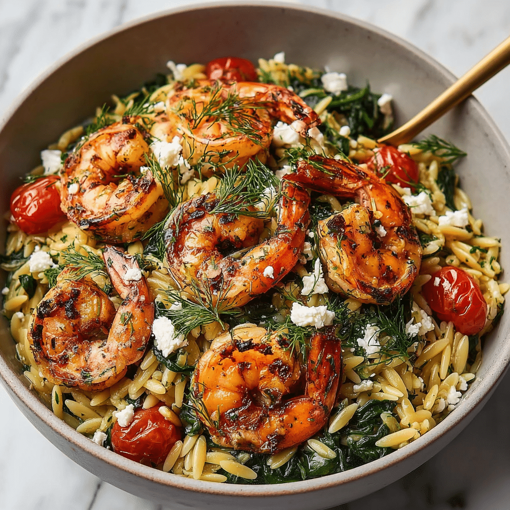 Lemon Feta Orzo Shrimp Recipe - Recipe Image