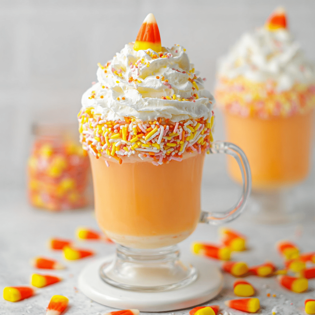 Candy Corn Hot Chocolate Recipe - Recipe Image