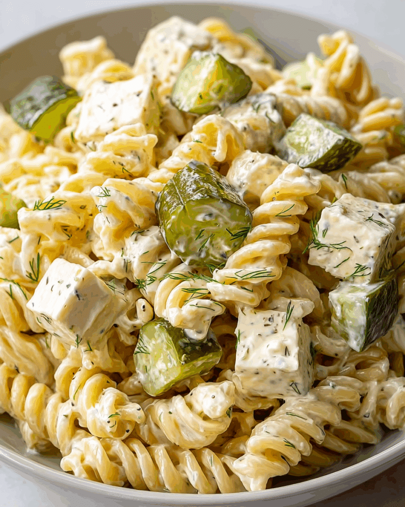 The BEST Dill Pickle Pasta Salad Recipe