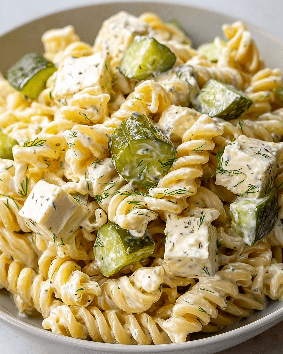 The BEST Dill Pickle Pasta Salad Recipe
