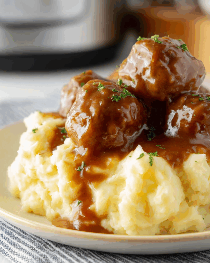 Slow Cooker Salisbury Steak Meatballs Recipe