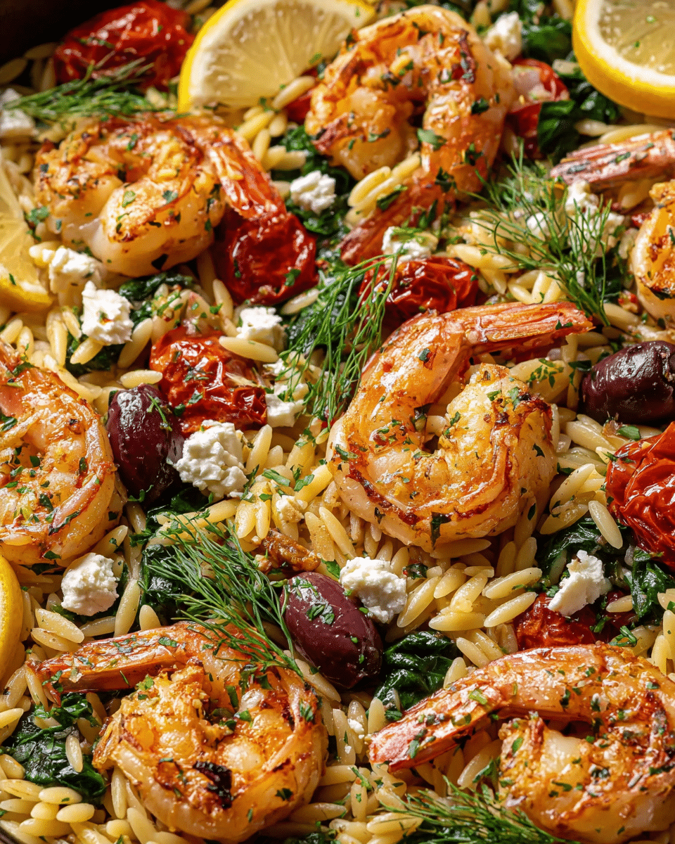 Lemon Feta Orzo Shrimp Recipe