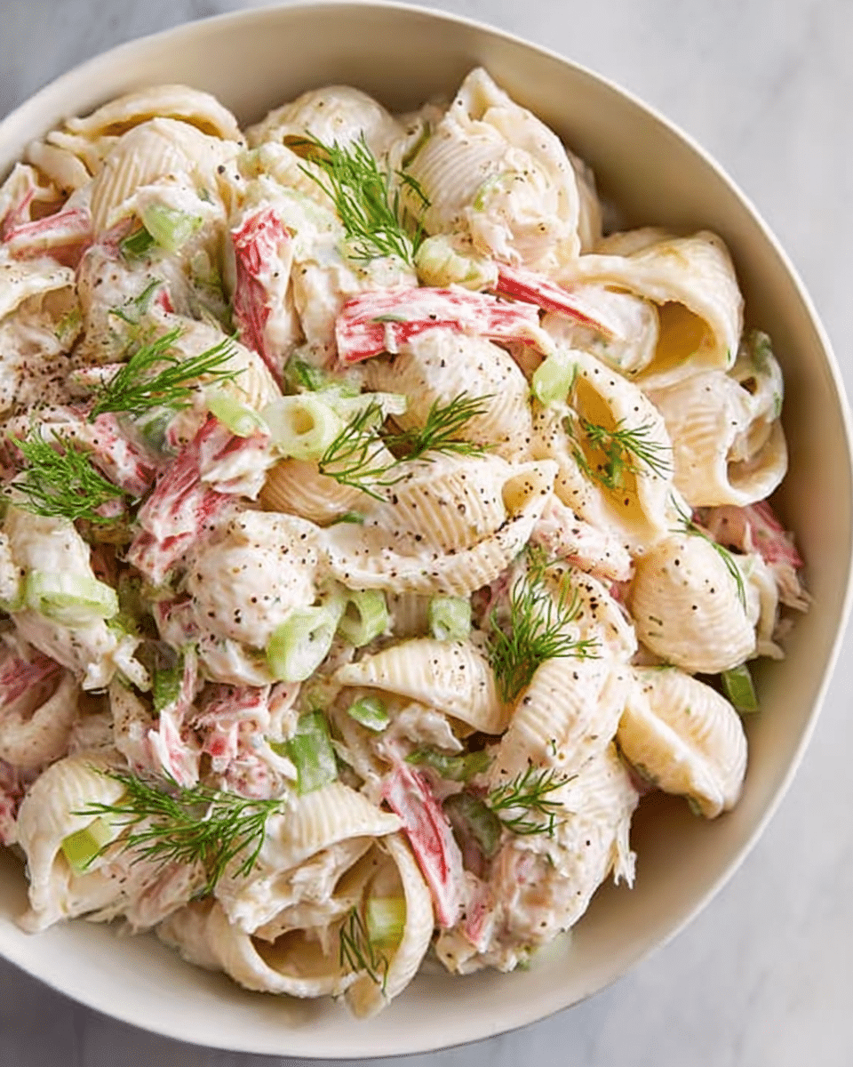 CRAB PASTA SALAD! Recipe