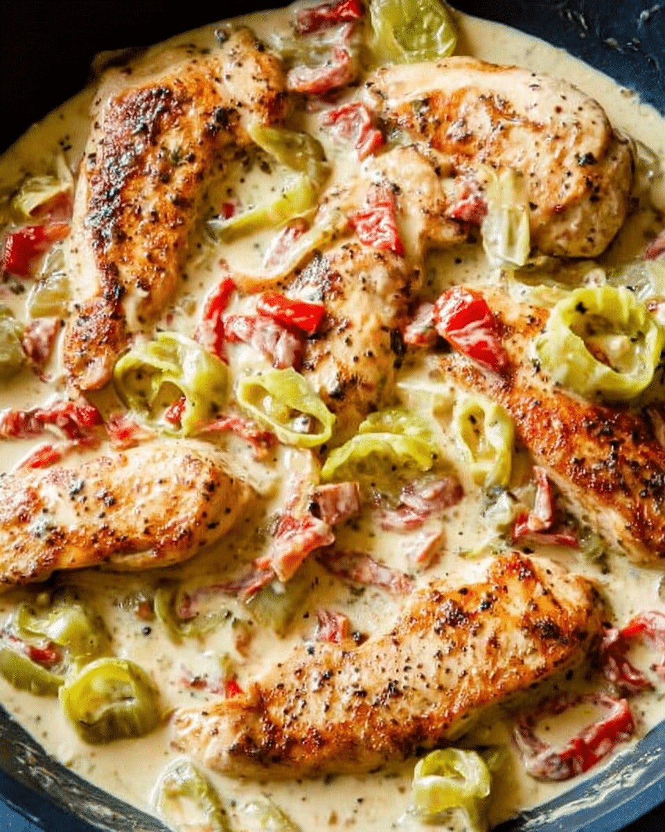 Creamy Pepperoncini Chicken Skillet Recipe