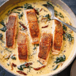 Tuscan Salmon with Parmesan Cream Sauce Recipe