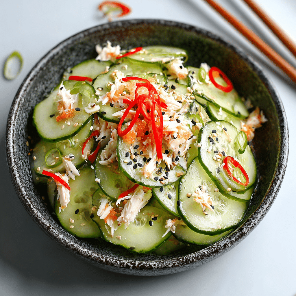 Easy California Roll Cucumber Salad Recipe - Recipe Image
