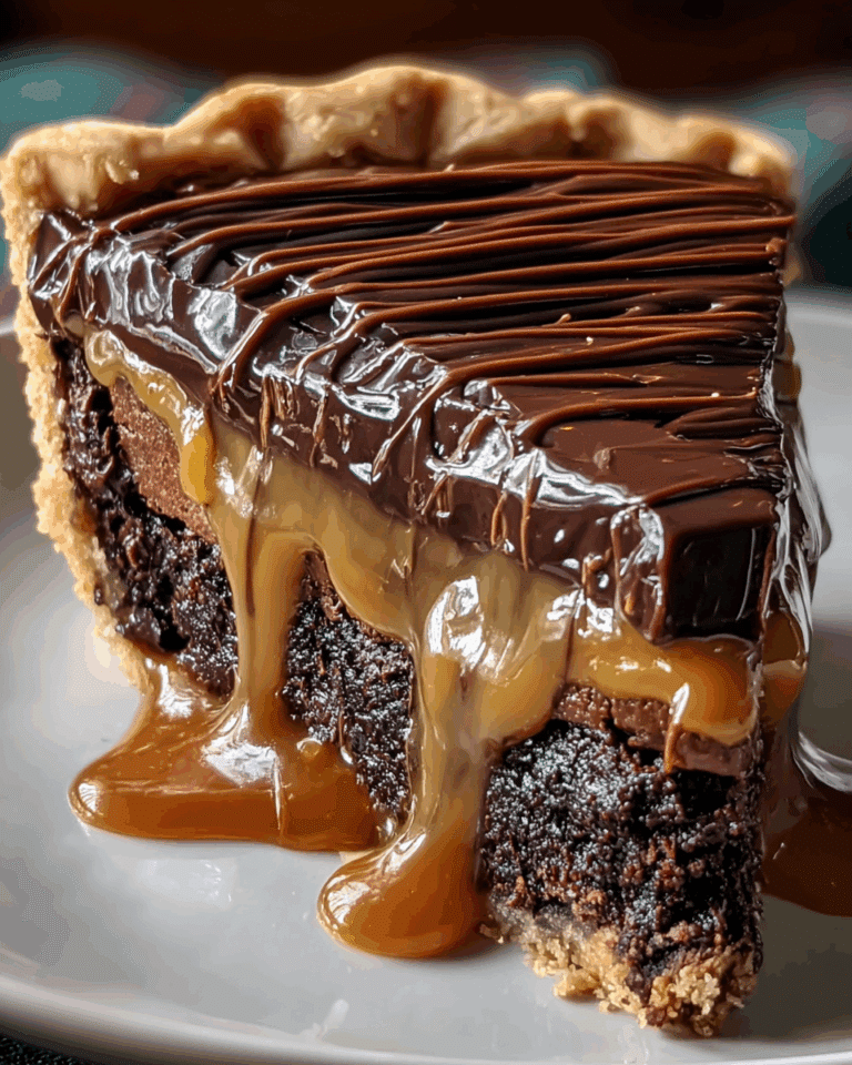 Rich and Gooey Caramel Brownie Pie Recipe