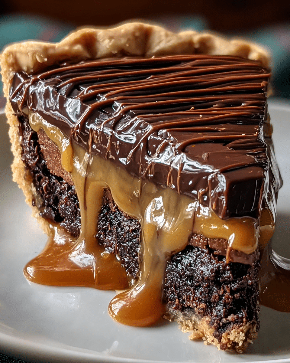 Rich and Gooey Caramel Brownie Pie Recipe