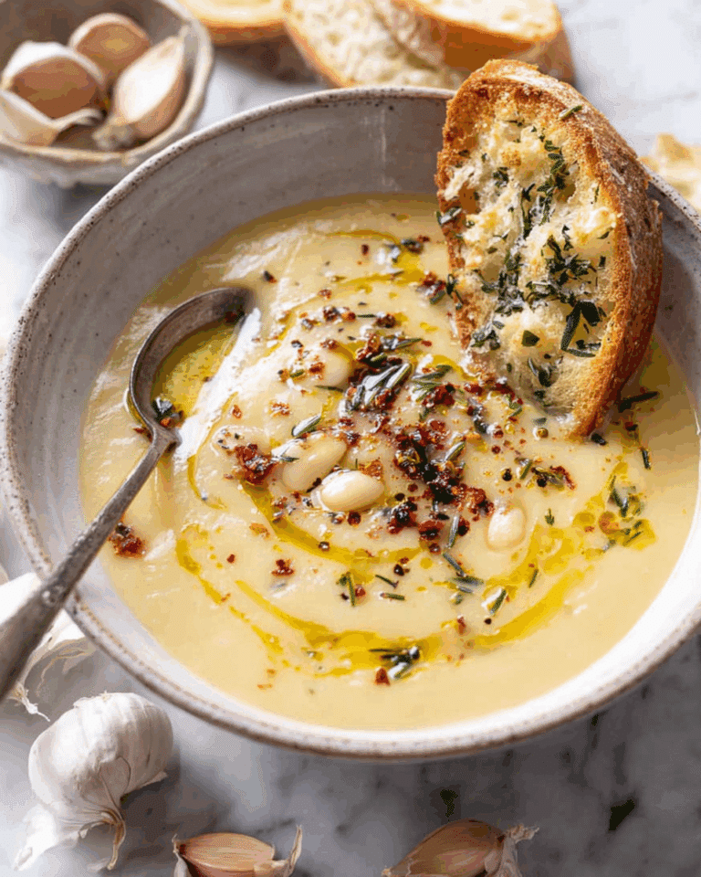 Vegan Garlic Chickpea Soup Recipe