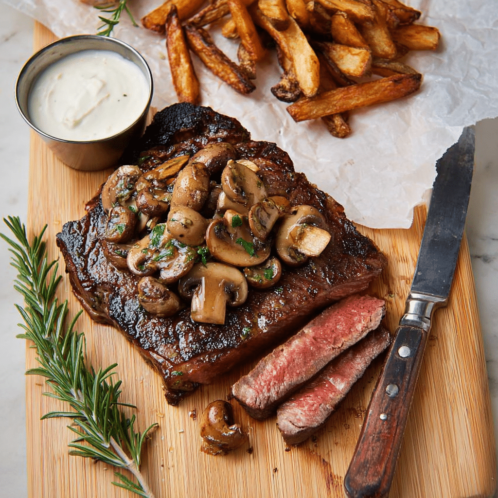Garlic Mushroom Steak Recipe