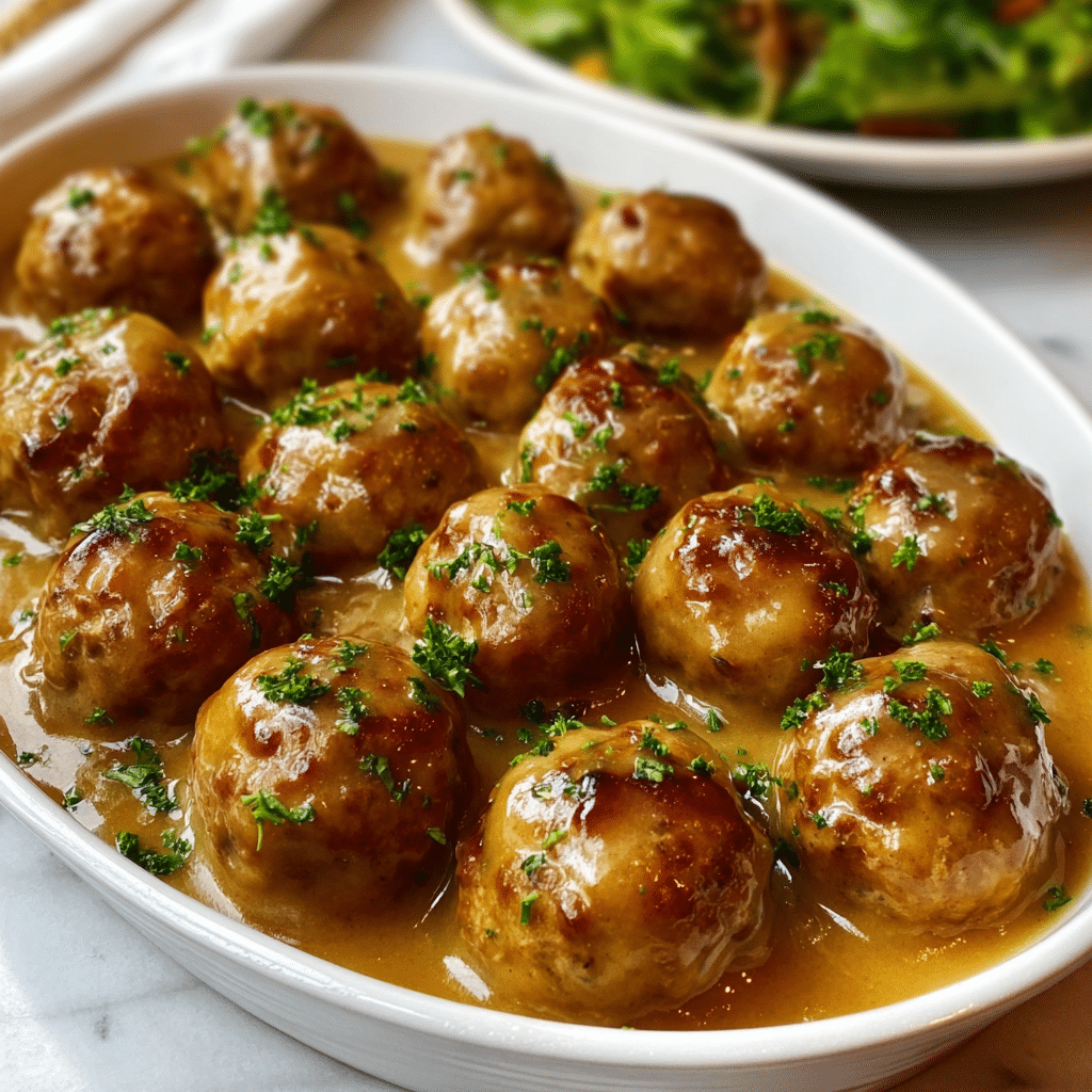 Gourmet Meatballs with Mushroom Sauce Recipe - Recipe Image