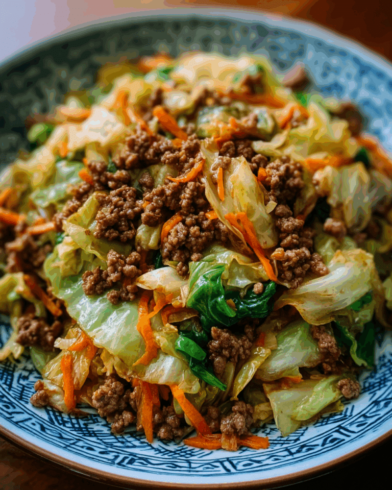 Healthy Chinese Ground Beef & Cabbage Stir Fry Recipe