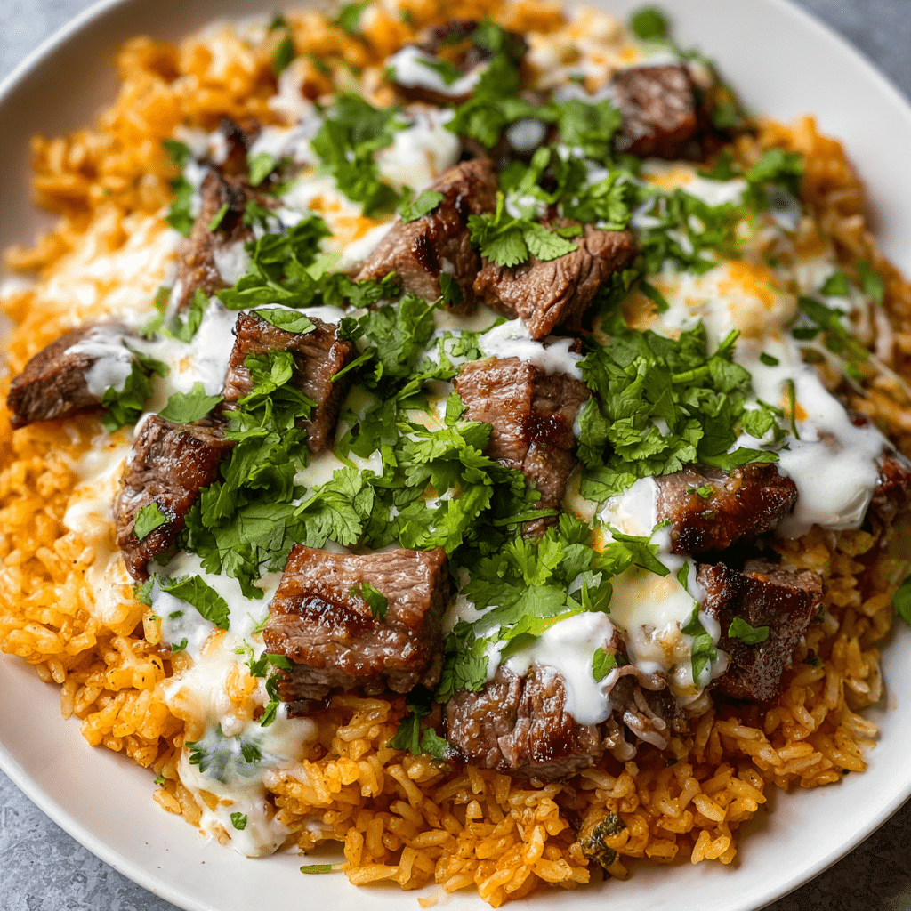 Steak Queso Rice : A Flavorful Recipe - Recipe Image