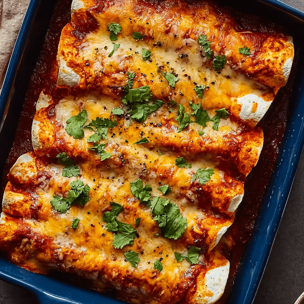 Easy Bean and Cheese Enchiladas Recipe - Recipe Image