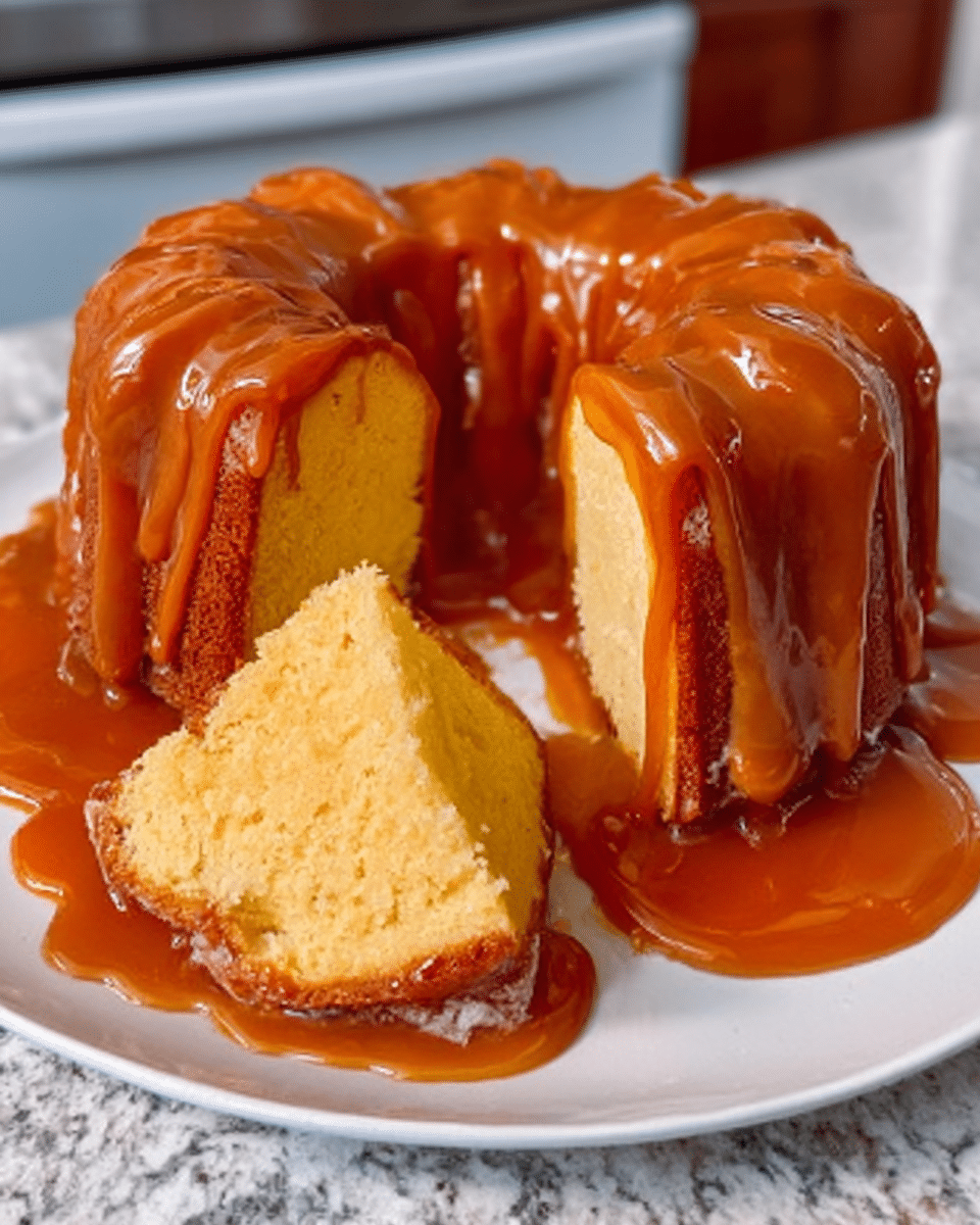 Caramel Cream Cheese Pound Cake Recipe