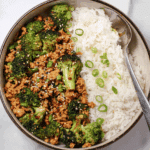Honey Sriracha Ground Chicken and Broccoli Recipe