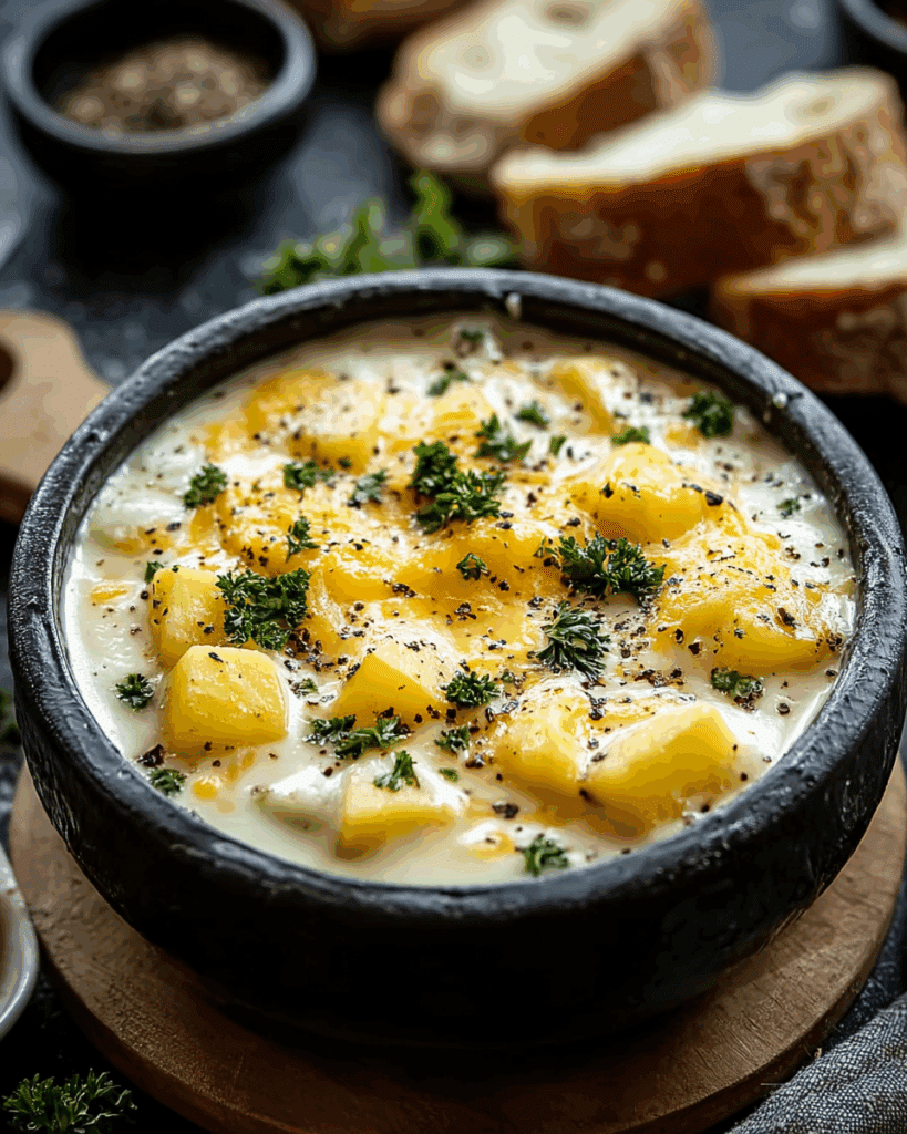 Cheddar Garlic Herb Potato Soup Recipe