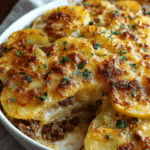 Cheesy Hamburger Potato Casserole Recipe