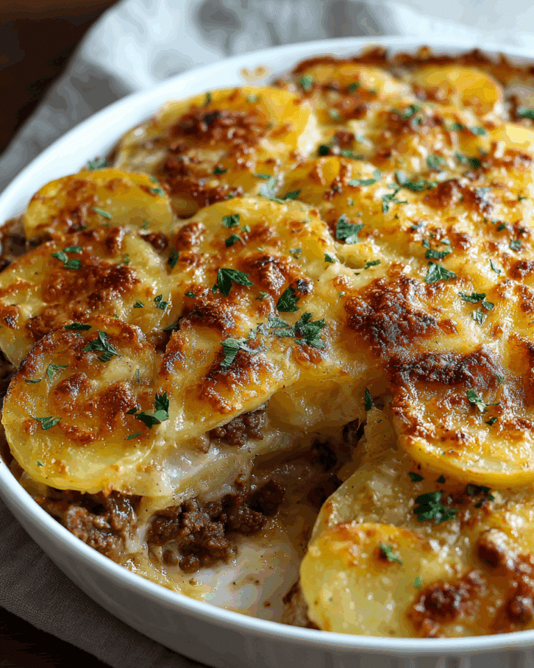 Cheesy Hamburger Potato Casserole Recipe