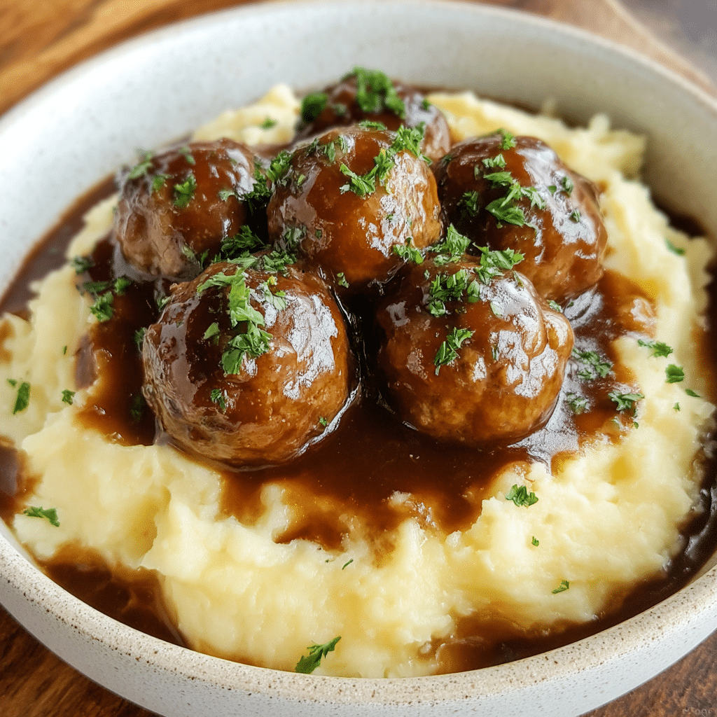 Tasty Slow Cooker Salisbury Steak Meatballs Recipe - Recipe Image