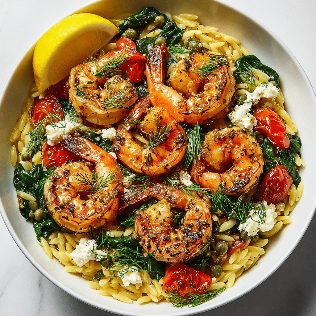 Lemon Feta Orzo Shrimp Recipe - Recipe Image