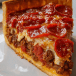 Deep Hamburger Beef Sausage & Pepperoni Pie Recipe