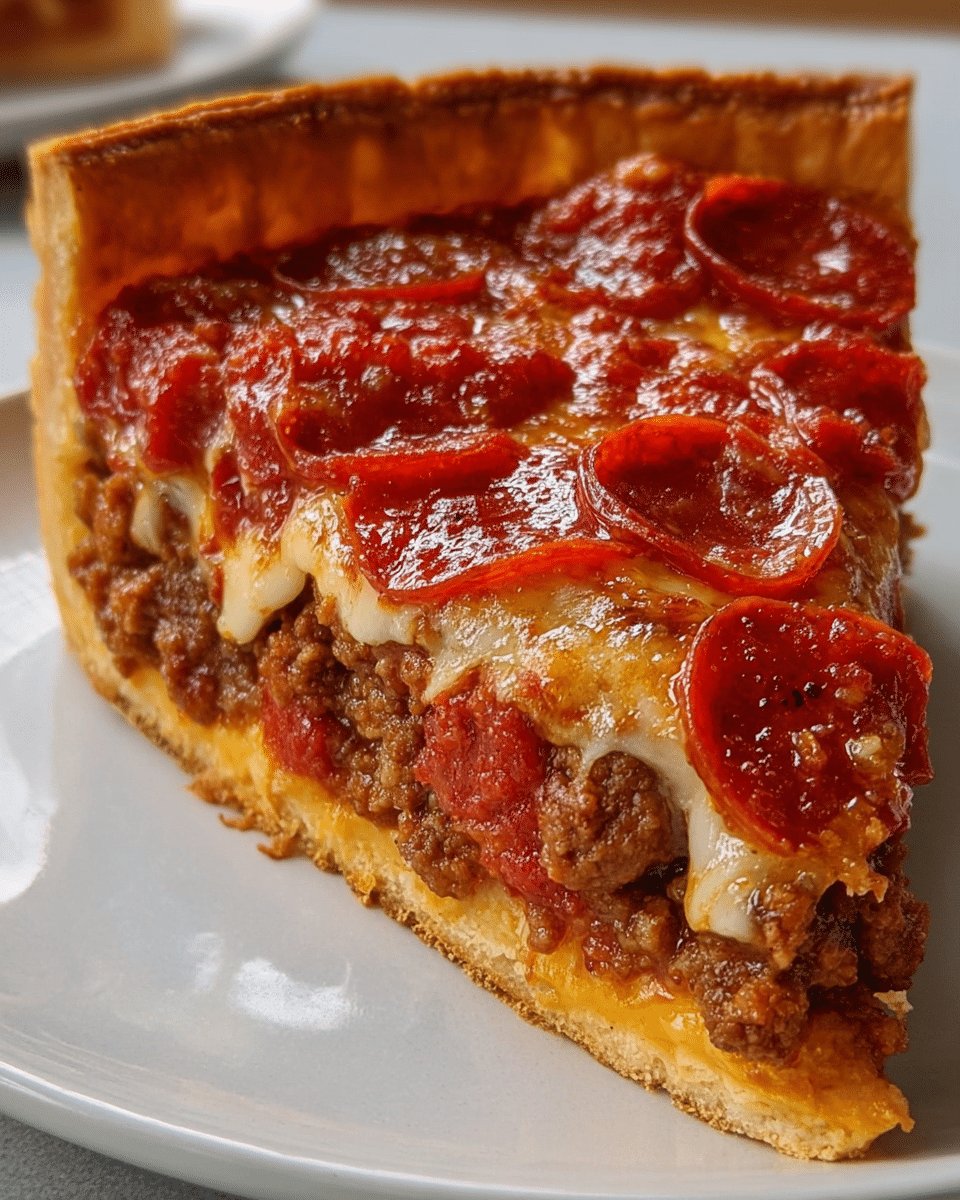 Deep Hamburger Beef Sausage & Pepperoni Pie Recipe
