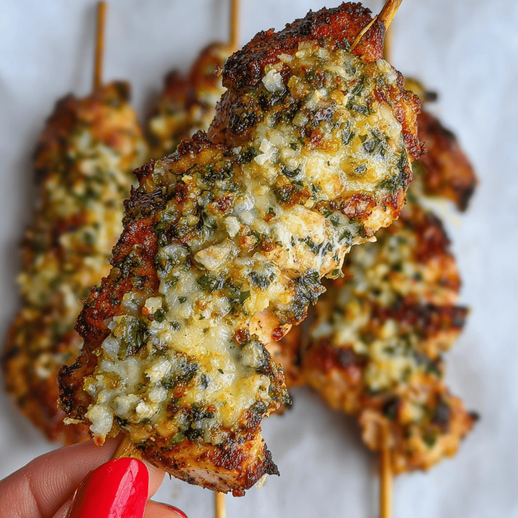 Garlic Parmesan Chicken Skewers Recipe - Recipe Image