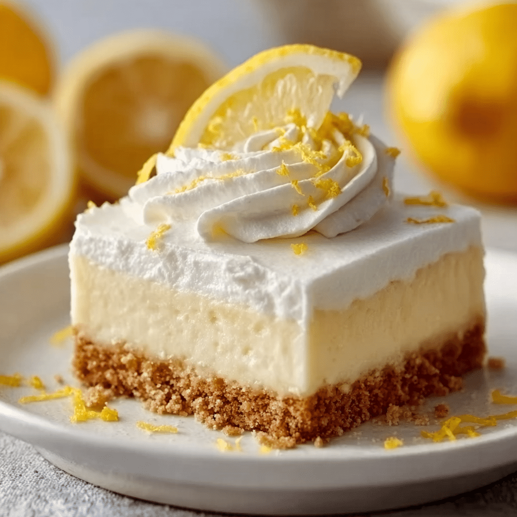 Lazy Day Lemon Cream Pie Bars Recipe - Recipe Image