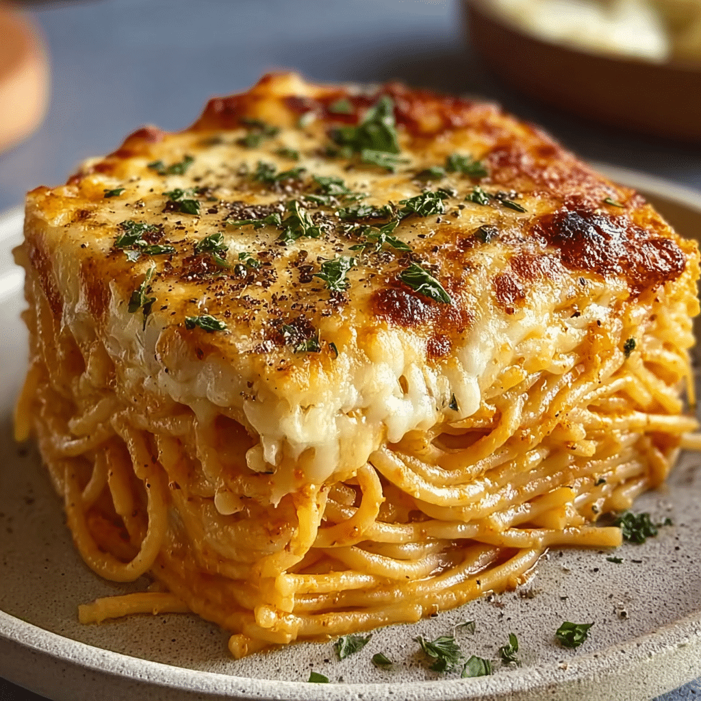 Baked Cream Cheese Spaghetti Casserole Recipe - Recipe Image