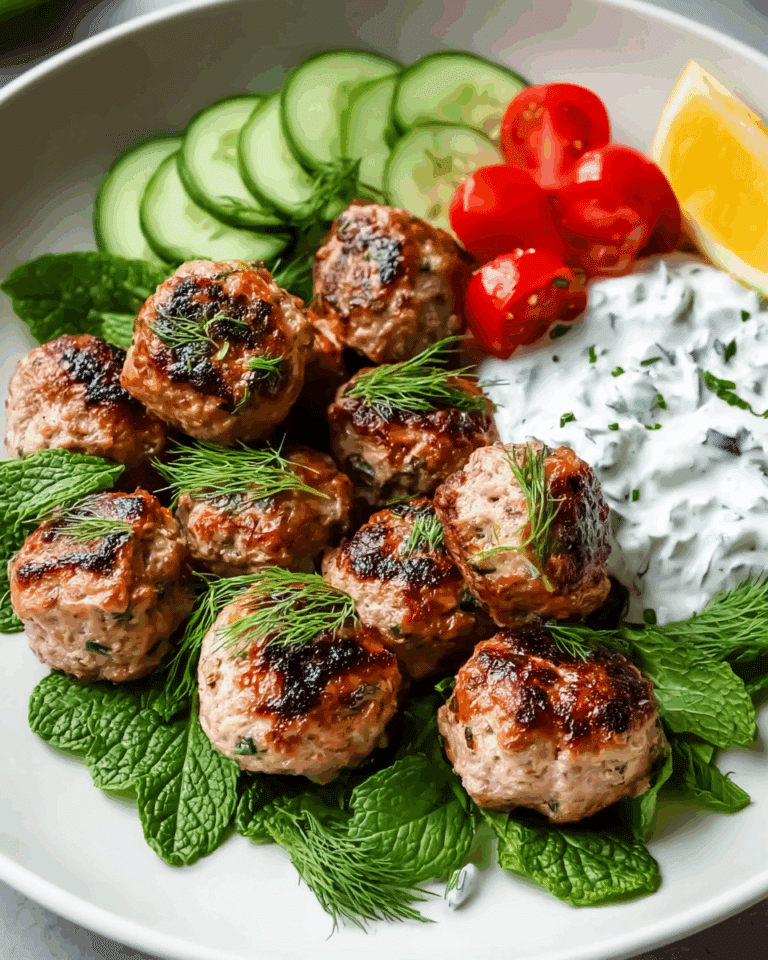 The Best Greek Turkey Meatballs with Tzatziki Recipe