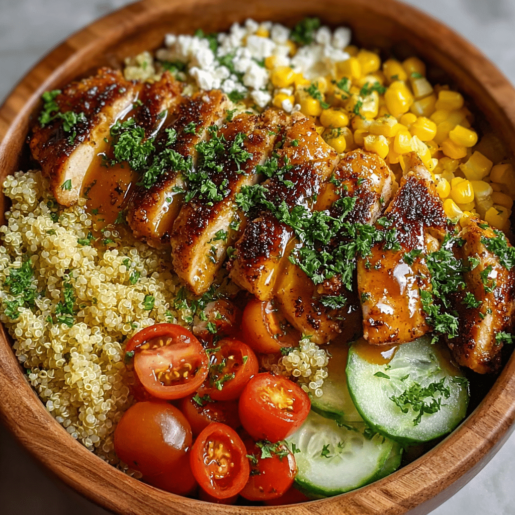 Honey Mustard Chicken Quinoa Power Bowl Recipe - Recipe Image