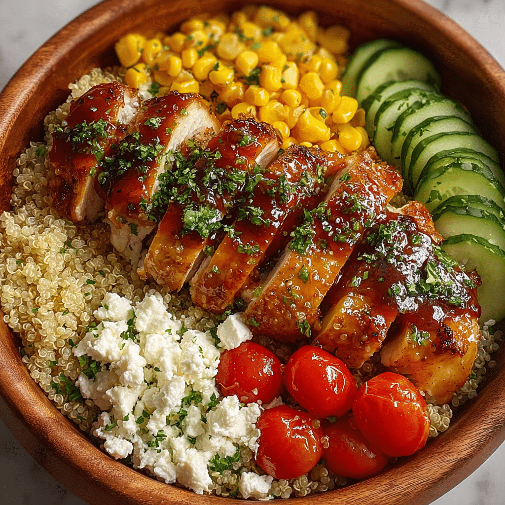 Honey Mustard Chicken Quinoa Power Bowl Recipe - Recipe Image