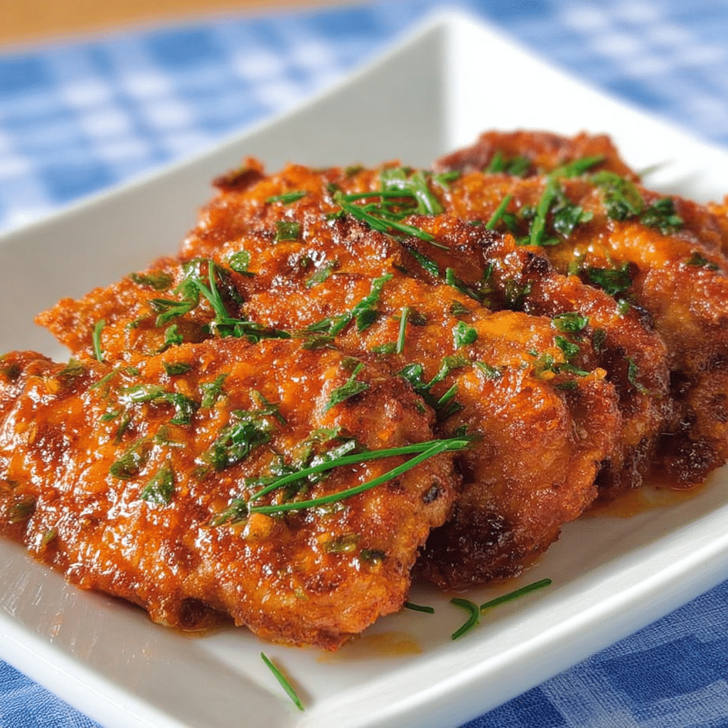 Double Crunch Honey Garlic Chicken Breasts Recipe - Recipe Image