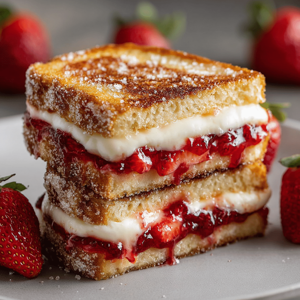 Fried Strawberry Cheesecake Sandwiches Recipe - Recipe Image