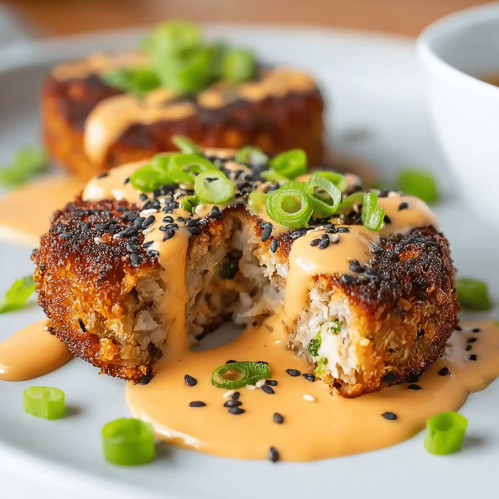 Bold Asian-Style Tuna Cakes with Spicy Mayo Recipe - Recipe Image