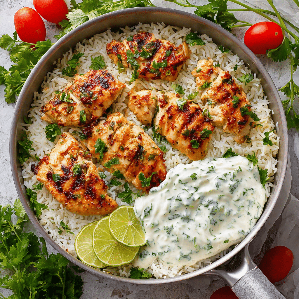 The Best Dump-and-Bake Chicken Tzatziki with Rice Recipe - Recipe Image