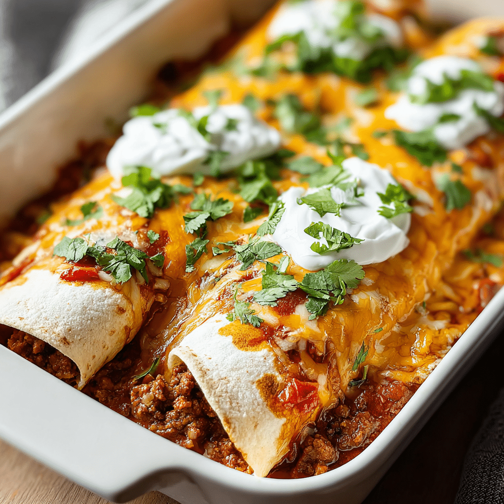 GROUND BEEF ENCHILADAS Recipe - Recipe Image