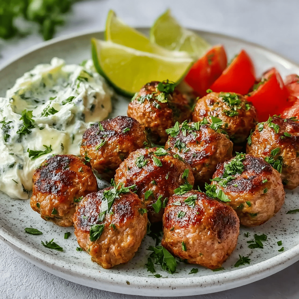 Greek Turkey Meatballs with Tzatziki Recipe - Recipe Image